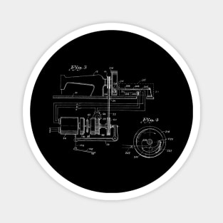 Driving Arrangements for Sewing Machine Vintage Patent Hand Drawing Magnet